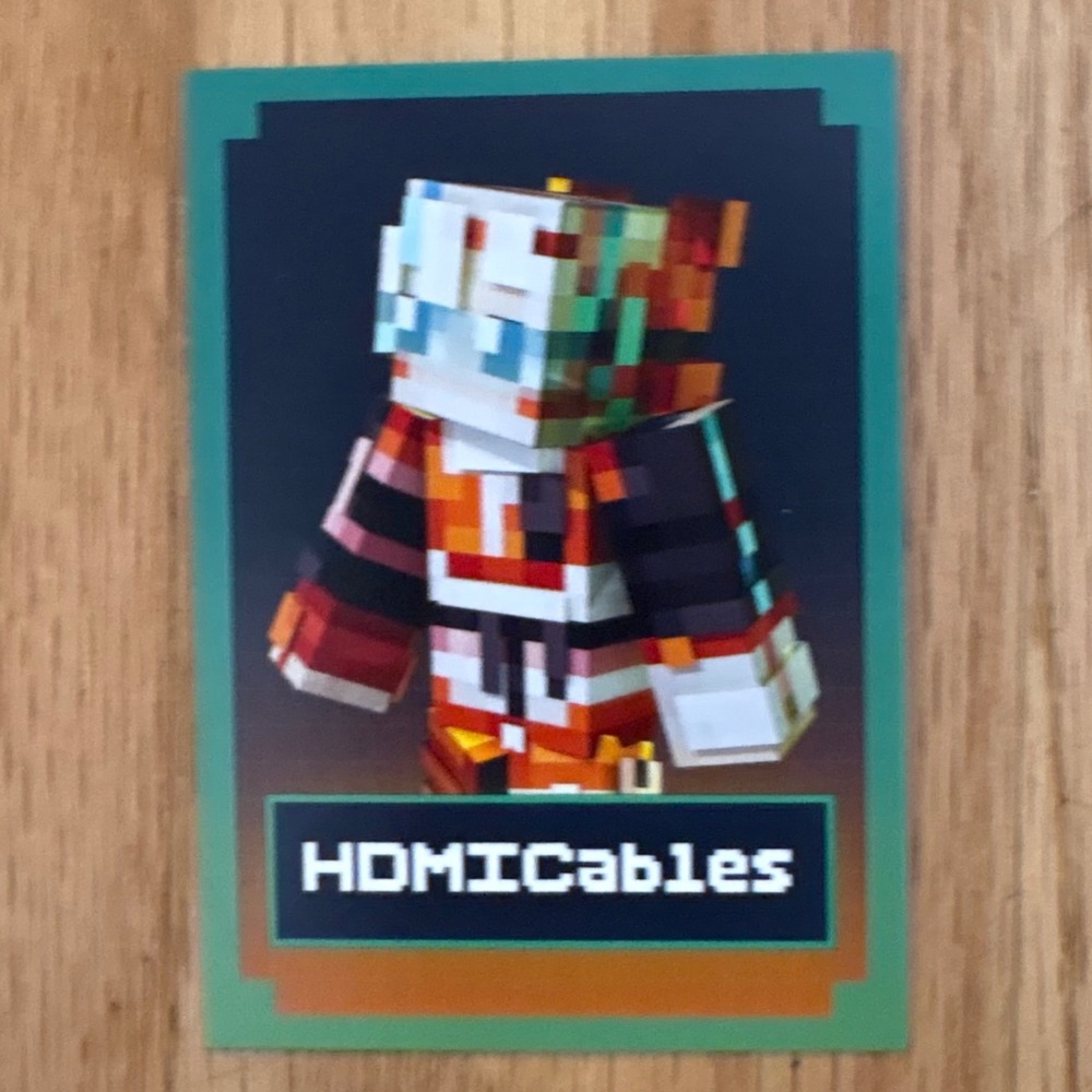 MCSR World Championships HDMICables Trading‎ Card Minecraft Speedrun Ludwig LA